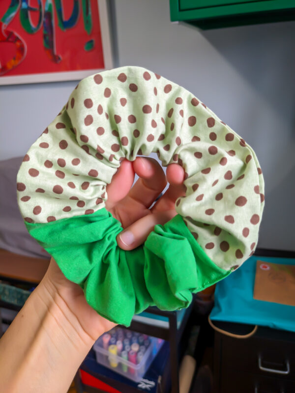 Green Brown Scrunchie