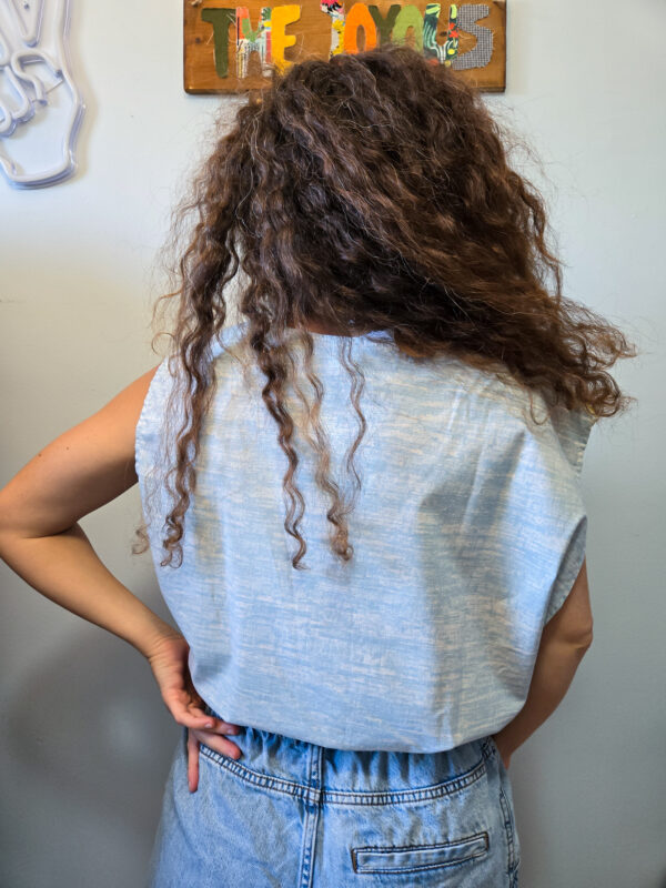 Polka Drawstring Sleeveless Top - Image 2
