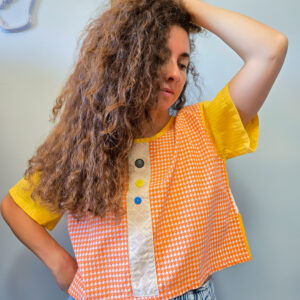 Orange Vibes Button T-shirt