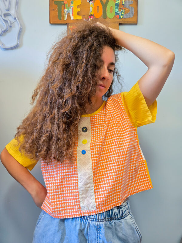 Orange Vibes Button T-shirt