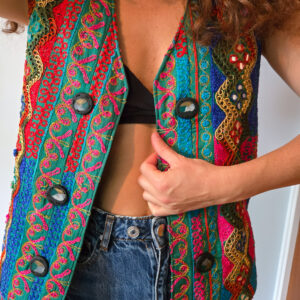Reworked Embroidered Vintage Vest