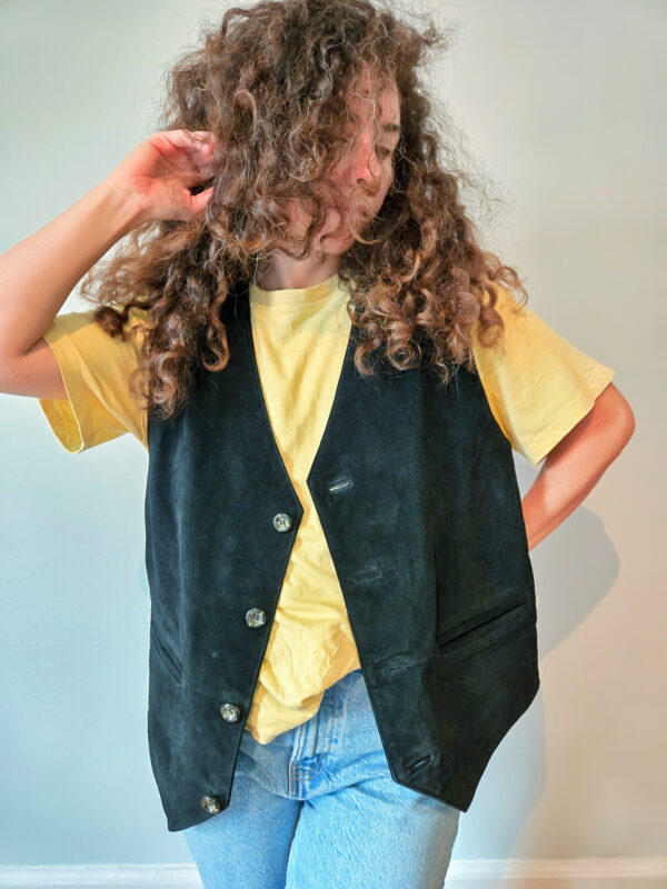 Reworked Vintage Leather Vest - Image 4