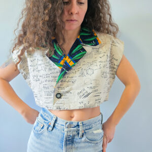 Math Cropped Blazer Top