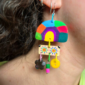 Blossoms Wood and Clay Earrings