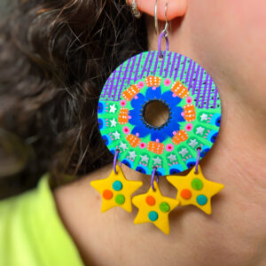 Starry Wooden Earrings