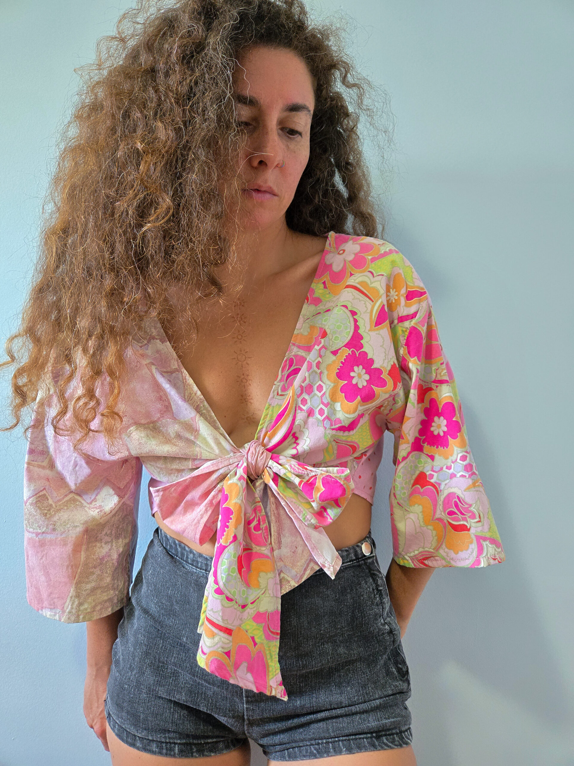 Pastel Front Tie Top