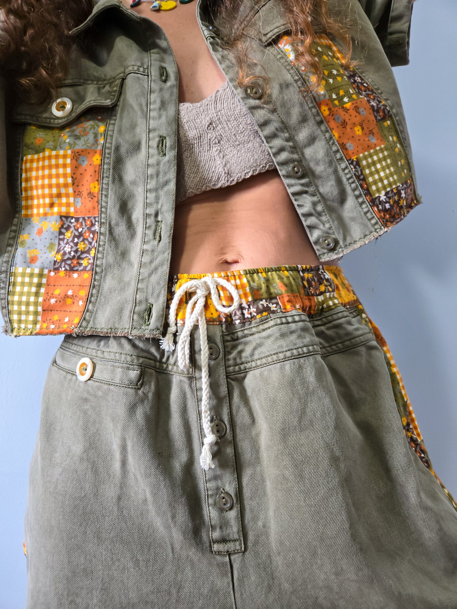 Leaf Reworked Denim Set